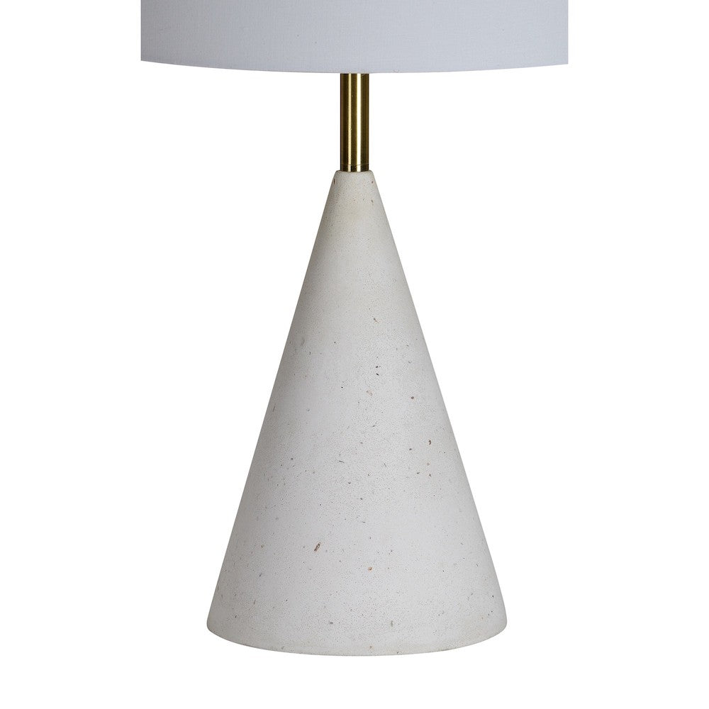 lampe sur table cloée en terrazzo or et lin blanc Maillé style