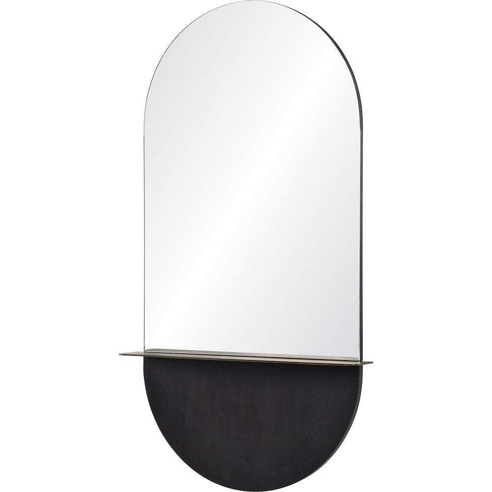 miroir Lysanne à tablette noir métal Maillé Style