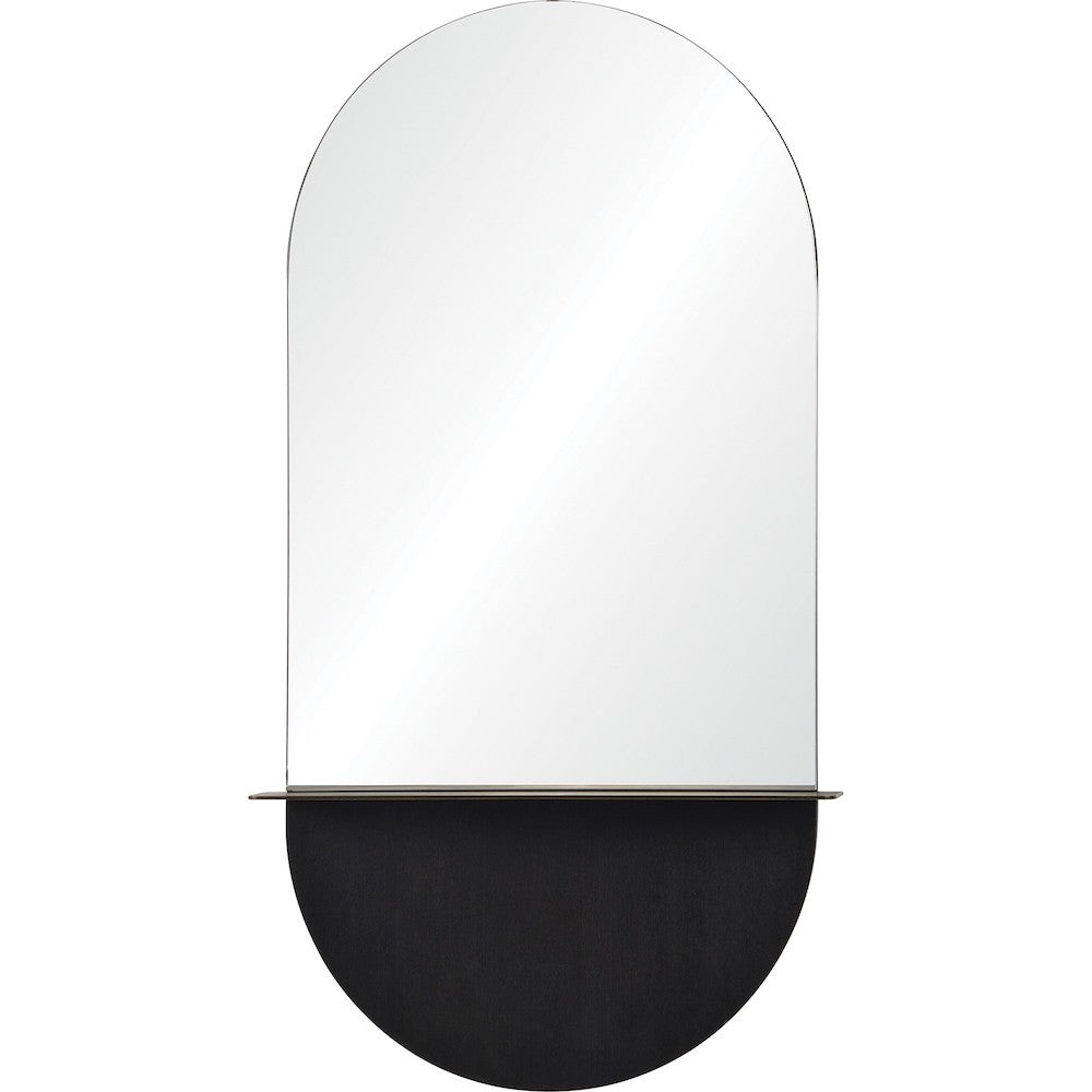 miroir Lysanne à tablette noir métal Maillé Style