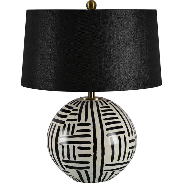 lampe sur table Mika abat-jour noir à motif noir Maillé Style