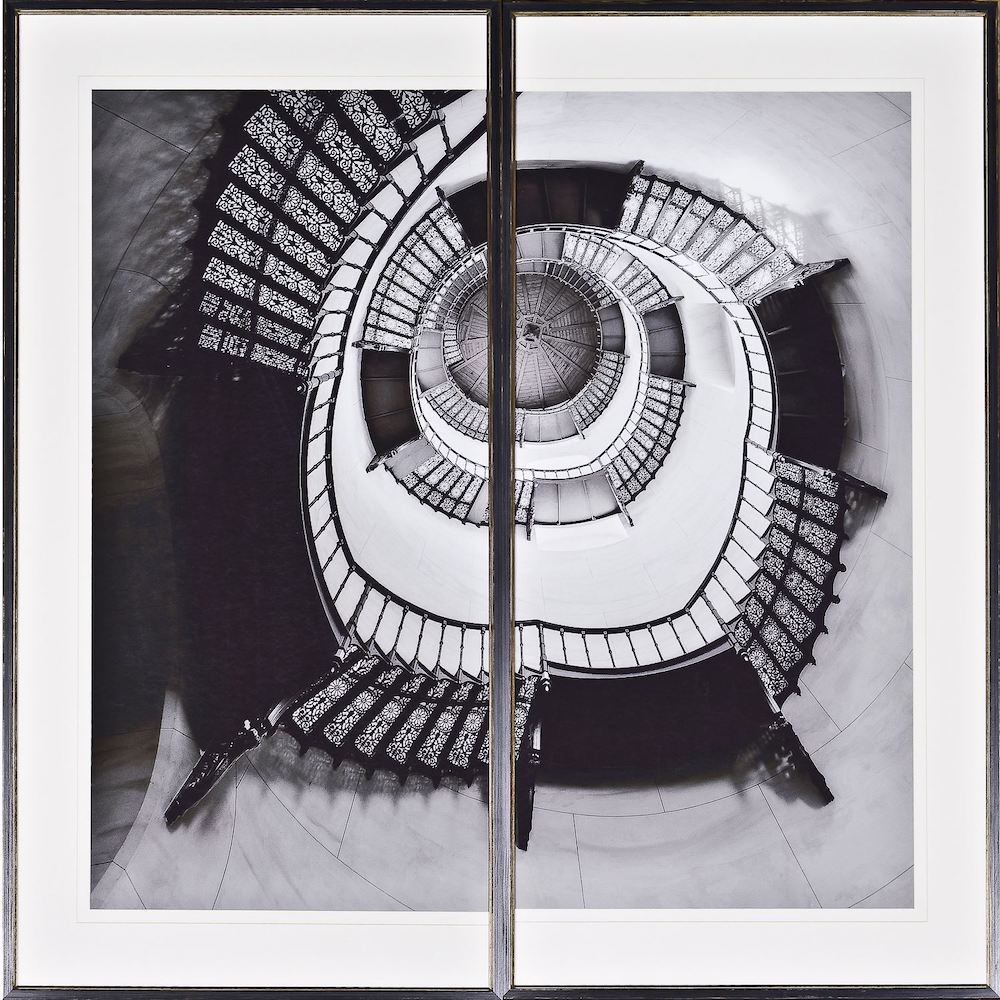 toile s'art photographie escalier noir et blanc Maillé style